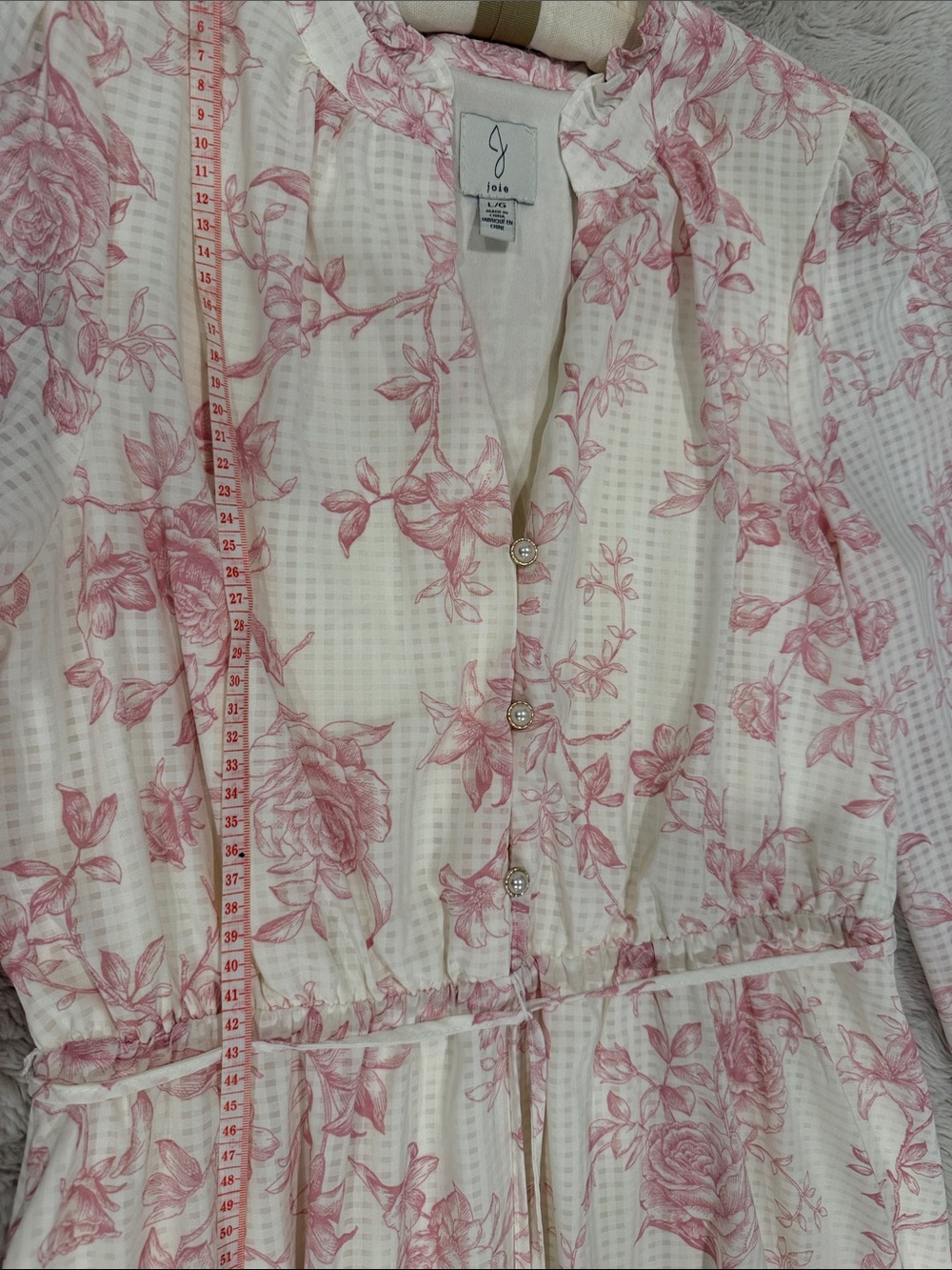 Joie Cream and Pink Floral Mini Dress - Picture 6 of 6